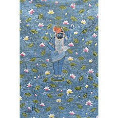 Antique Old Pichwai Painting - Shrinathji & Kamal Talaiya