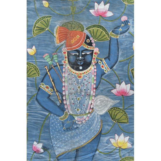 buy Traditional Antique Old Pichwai Painting - Shrinathji & Kamal Talaiya