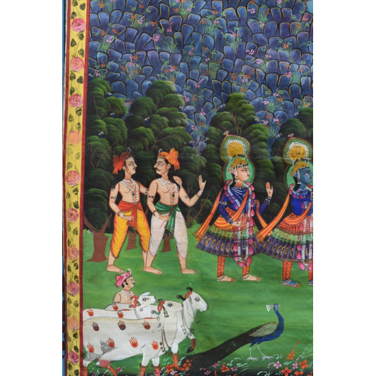 buy Traditional Antique Old Pichwai Painting   - Krishna With Panihari