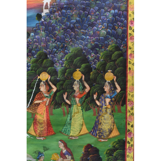 buy Traditional Antique Old Pichwai Painting   - Krishna With Panihari