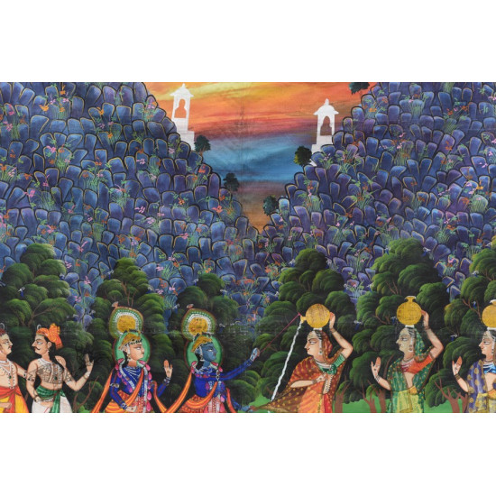 buy Traditional Antique Old Pichwai Painting   - Krishna With Panihari