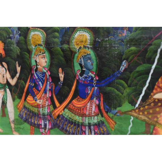 buy Traditional Antique Old Pichwai Painting   - Krishna With Panihari