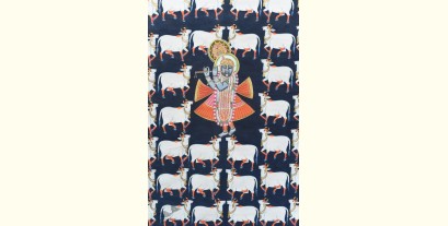 Pichwai Painting - Shrinathji & White cows