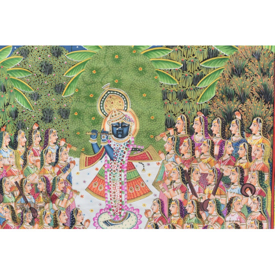 buy Traditional Pichwai Painting - Shrinathji With Gopis