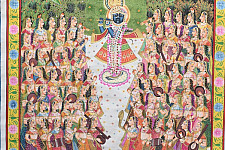 Pichwai Traditional Painting - Shrinathji With Gopis