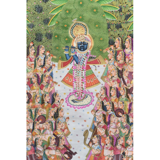 buy Traditional Pichwai Painting - Shrinathji With Gopis