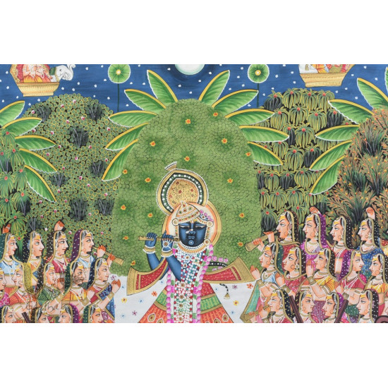 buy Traditional Pichwai Painting - Shrinathji With Gopis