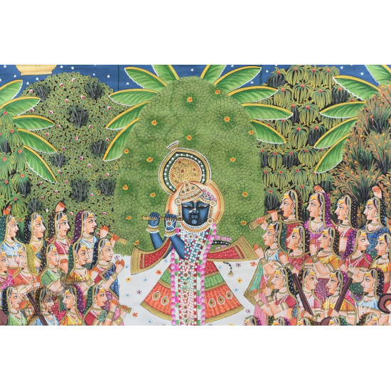 buy Traditional Pichwai Painting - Shrinathji With Gopis