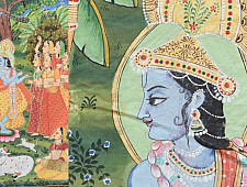 Antique Old Pichwai Painting - Krishna Sang Gopi