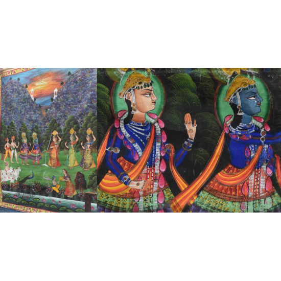 buy Traditional Antique Old Pichwai Painting   - Krishna With Panihari