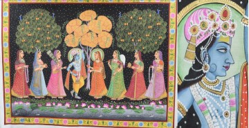 Pichwai Painting - Krishna WIth Gopi