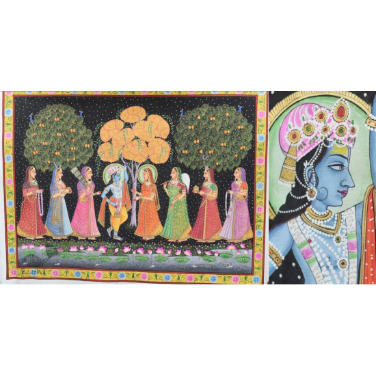 buy Traditional Pichwai Painting - Shrinathji & White cows