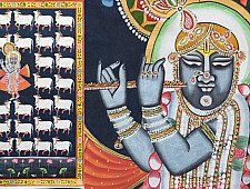 Pichwai Painting - Shrinathji & White cows
