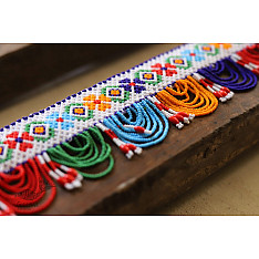 शुभ लाभ ⁂ Glass Bead ⁂ Temple Toran ⁂ 35" x 2.8"
