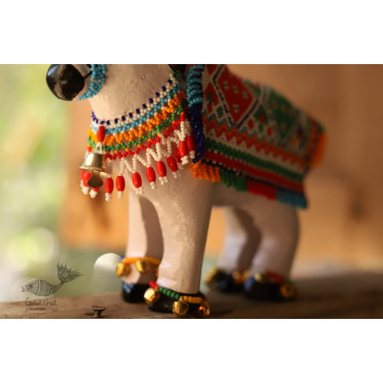 शुभ लाभ ⁂ Wooden | Glass Bead ⁂ Cow ( Single piece ) ⁂ 11A