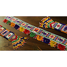 शुभ लाभ ⁂ Glass Bead  Temple ⁂ Temple Toran ( Set of Three ) new