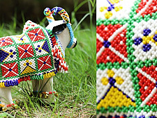 शुभ लाभ ⁂ Wooden | Glass Bead ⁂ Cow ( Single piece ) ⁂ 11B