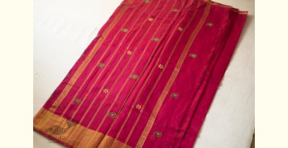 Ramaa . रमा | Hand Embroidered Chanderi Silk Saree - Rani Pink