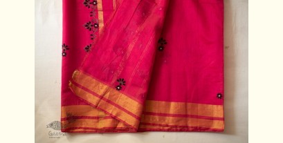 Ramaa . रमा | Hand Embroidered Chanderi Silk Saree - Pink