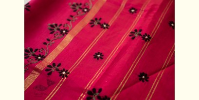 Ramaa . रमा | Hand Embroidered Chanderi Silk Saree - Pink