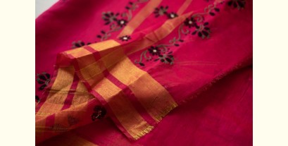 Ramaa . रमा | Hand Embroidered Chanderi Silk Saree - Pink