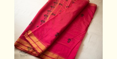 Ramaa . रमा | Hand Embroidered Chanderi Silk Saree - Pink