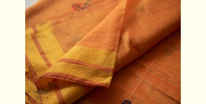 Ramaa . रमा | Hand Embroidered Chanderi Silk Saree - Orangish Yellow