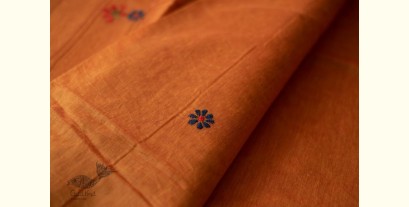 Ramaa . रमा | Hand Embroidered Chanderi Silk Saree - Orangish Yellow