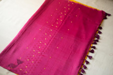 Ramaa . रमा | Hand Embroidered & Block Printed Silk Saree 