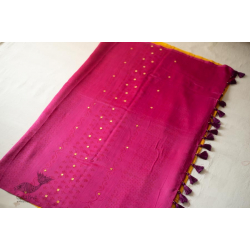 Ramaa . रमा | Hand Embroidered & Block Printed Silk Saree 