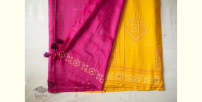 Ramaa . रमा | Hand Embroidered & Block Printed Silk Saree 