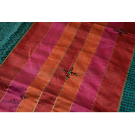 shop Hand Embroidered & Block Printed Silk Saree