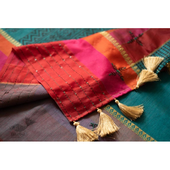 shop Hand Embroidered & Block Printed Silk Saree