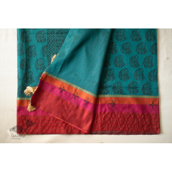 shop Hand Embroidered & Block Printed Silk Saree