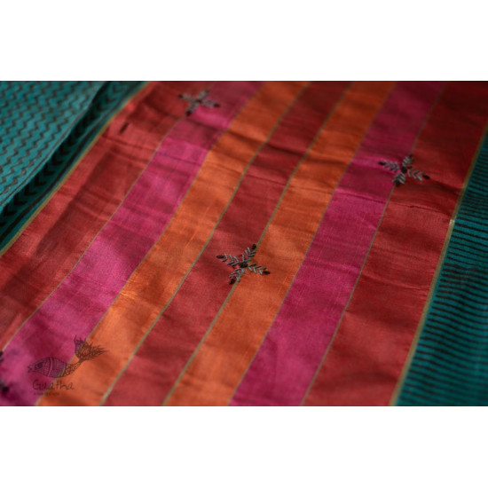 shop Hand Embroidered & Block Printed Silk Saree