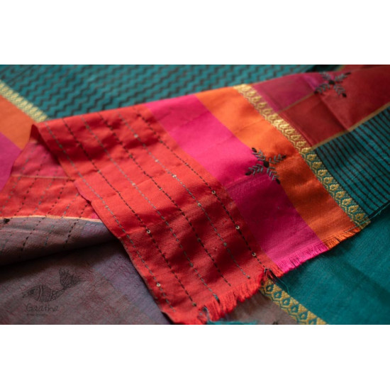 shop Hand Embroidered & Block Printed Silk Saree