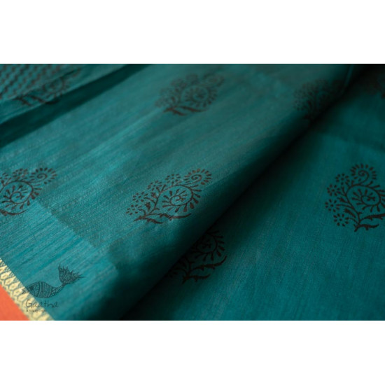 shop Hand Embroidered & Block Printed Silk Saree