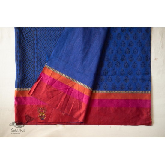 shop Hand Embroidered & Block Printed Silk Saree