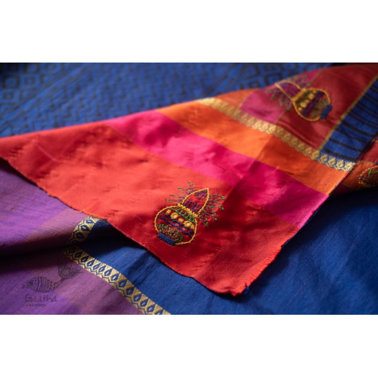 shop Hand Embroidered & Block Printed Silk Saree