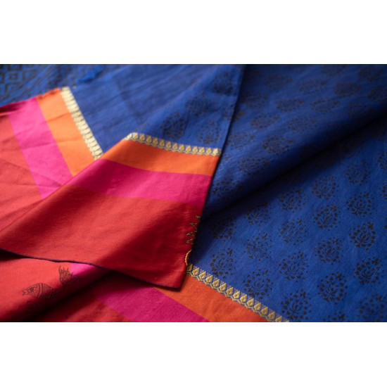 shop Hand Embroidered & Block Printed Silk Saree