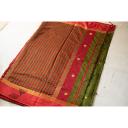 Ramaa . रमा | Hand Applique - Silk Green Saree