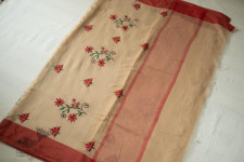 Ramaa . रमा | Hand Embroidered Silk Saree - Flower Embroidered Motif