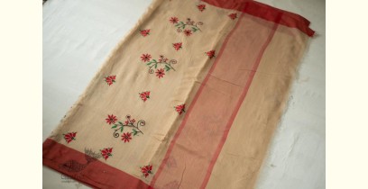 Ramaa . रमा | Hand Embroidered Silk Saree - Flower Embroidered Motif