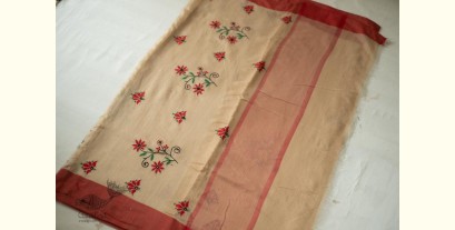 Ramaa . रमा | Hand Embroidered Silk Saree - Flower Embroidered Motif