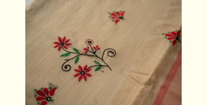 Ramaa . रमा | Hand Embroidered Silk Saree - Flower Embroidered Motif