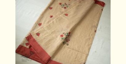 Ramaa . रमा | Hand Embroidered Silk Saree - Flower Embroidered Motif