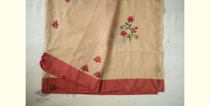 Ramaa . रमा | Hand Embroidered Silk Saree - Flower Embroidered Motif