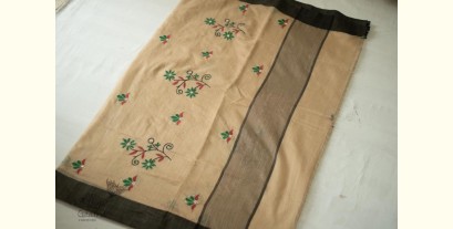 Ramaa . रमा | Hand Embroidered Silk Saree with Black Border