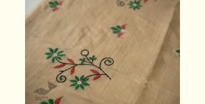 Ramaa . रमा | Hand Embroidered Silk Saree with Black Border