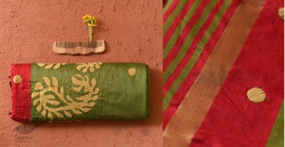 Ramaa . रमा | Hand Applique - Silk Green Saree